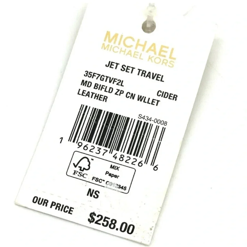 Michael Kors Medium Bifold Zip Chain Wallet Cider